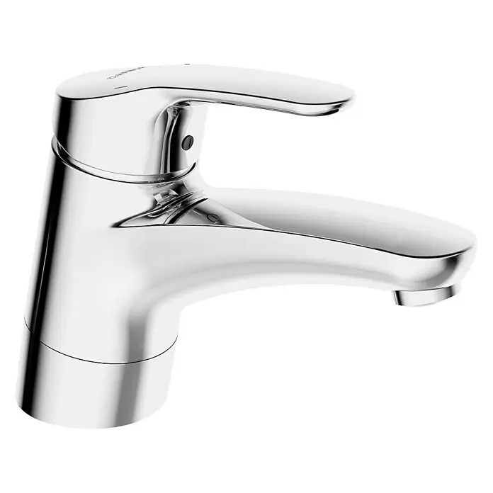 Hansa Mix Waschtischarmatur - Ohne Zugstange, Chrom, Glänzend, Schwenkbar - Glänzender Einhebelmischer aus Chrom. Elegantes Design für Bad oder Küche, mit sanft geschwungenem Auslauf und präziser Wassersteuerung.