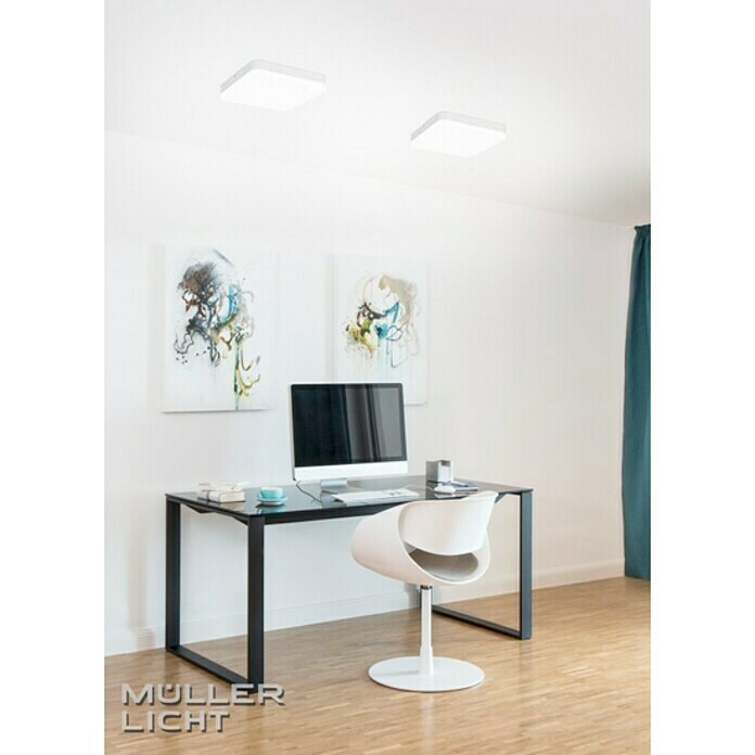 Müller-Licht LED-Wand- & Deckenleuchte Milex (24 W, Weiß, L x B: 28 x 5,9 cm)