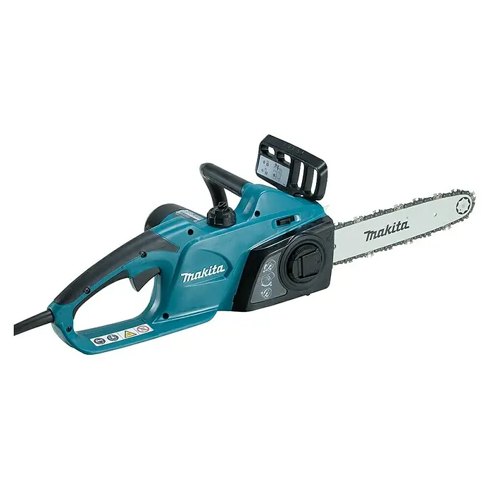 Makita Elektro-Kettensäge UC4041A - 1.800 W, Schwertlänge: 40 cm - Makita Elektro-Kettensäge, ein leistungsstarkes Werkzeug für Baumpflege und Brennholzarbeiten. Zuverlässig und einfach zu bedienen.
