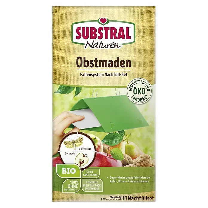 Substral Naturen Obstmadenfalle-Nachrüst-Set - 2 Stk. - Produktverpackung Substral Naturen Obstmaden Fallensystem Nachfüll-Set.