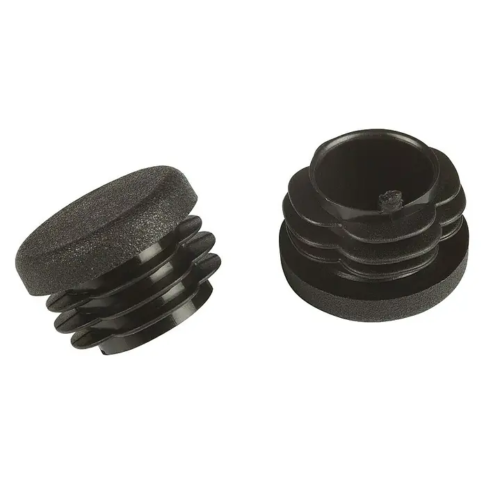 Rohrstopfen GL - Durchmesser: 30 mm, Schwarz, Kunststoff - Zwei schwarze Kunststoff-Rohrstopfen für Rohre oder Stuhlbeine, die einen sauberen und sicheren Abschluss bieten.