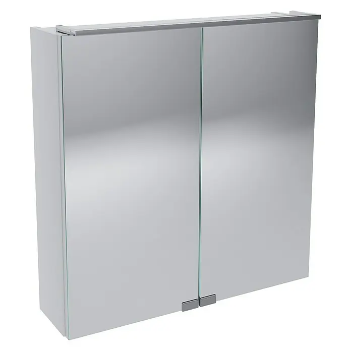 Camargue Stella LED-Spiegelschrank - B x H: 60 x 68,4 cm, Mit Beleuchtung, Weiß - Dieser Spiegelschrank mit zwei Türen bietet praktischen Stauraum im Bad. Sein schlichtes Design passt gut zu modernen Einrichtungen.