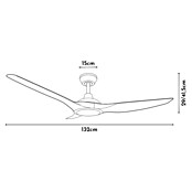 Arte confort Ventilador de techo Velez (Negro, 132 cm, 35 W, Blanco neutro) | BAUHAUS