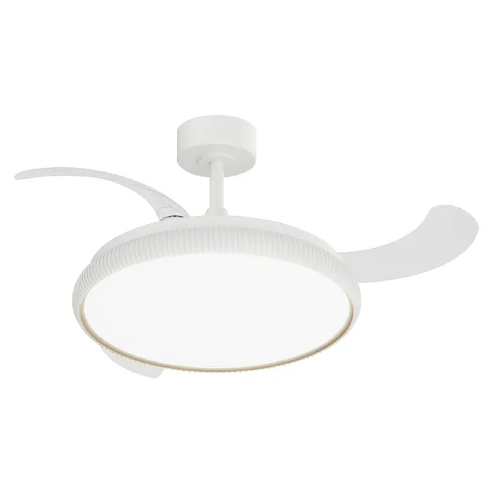 Arte confort Ventilador de techo Ruvik M - Blanco, 107 cm, 25,5 W, Blanco cálido - Esta imagen muestra un elegante ventilador de techo con iluminación LED integrada, que proporciona una iluminación cómoda y energéticamente eficiente.
