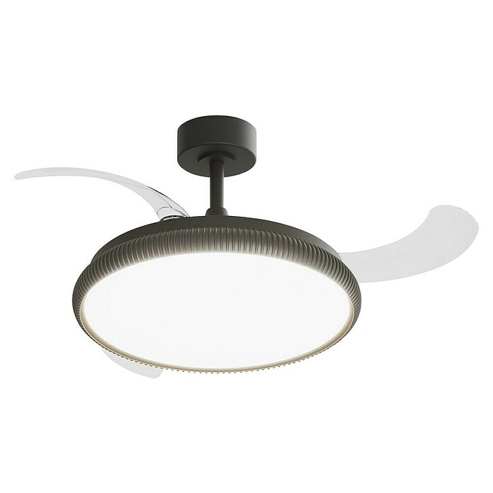 Arte confort Ventilador de techo Ruvik M (Negro, 107 cm, 25,5 W, Blanco cálido) | BAUHAUS