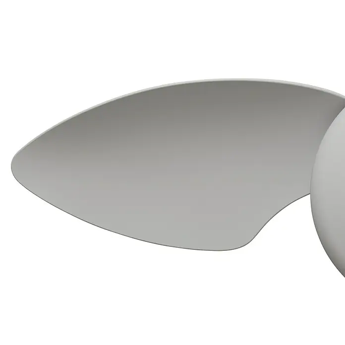 Arte confort Ventilador de techo Zeilo - Blanco, 79 cm, 30 W, Blanco cálido - Detalle de una pala de ventilador de techo gris moderna, destacando por su diseño elegante.