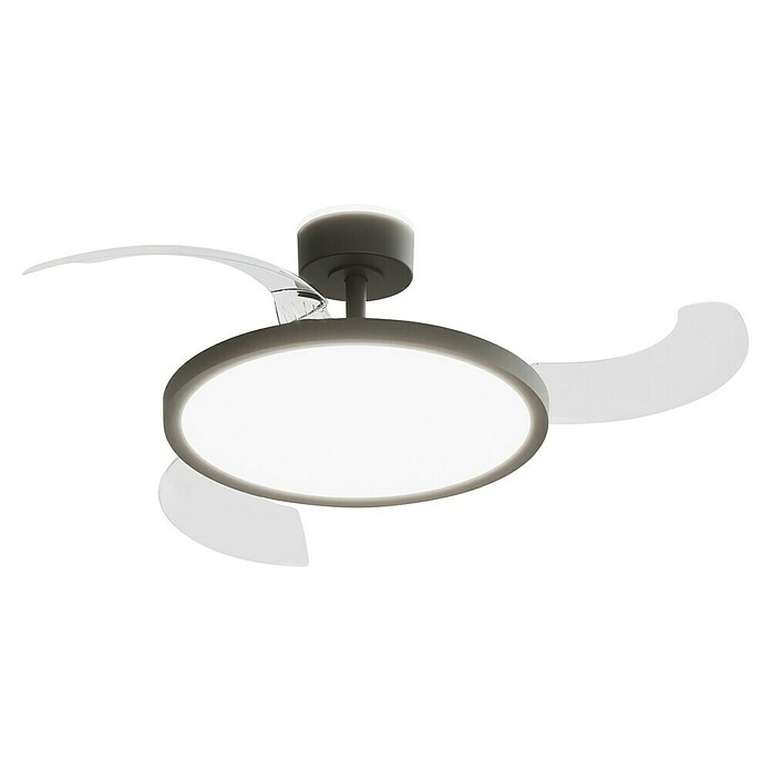 Arte confort Ventilador de techo Vetra M (Negro, 107 cm, 29,8 W, Blanco cálido) | BAUHAUS