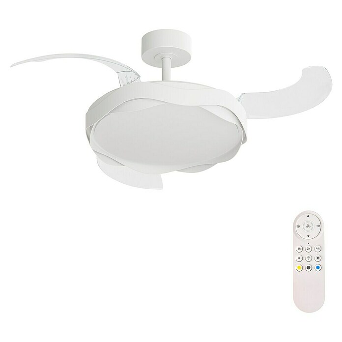 Arte confort Ventilador de techo Yeron M (Blanco, 107 cm, 29,3 W, Blanco cálido) | BAUHAUS