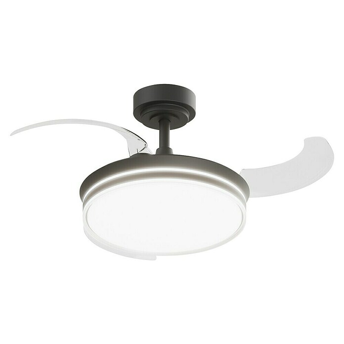 Arte confort Ventilador de techo Tivar S (Negro, 91 cm, 30 W, Blanco cálido) | BAUHAUS