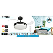 Arte confort Ventilador de techo Tivar S (Negro, 91 cm, 30 W, Blanco cálido) | BAUHAUS