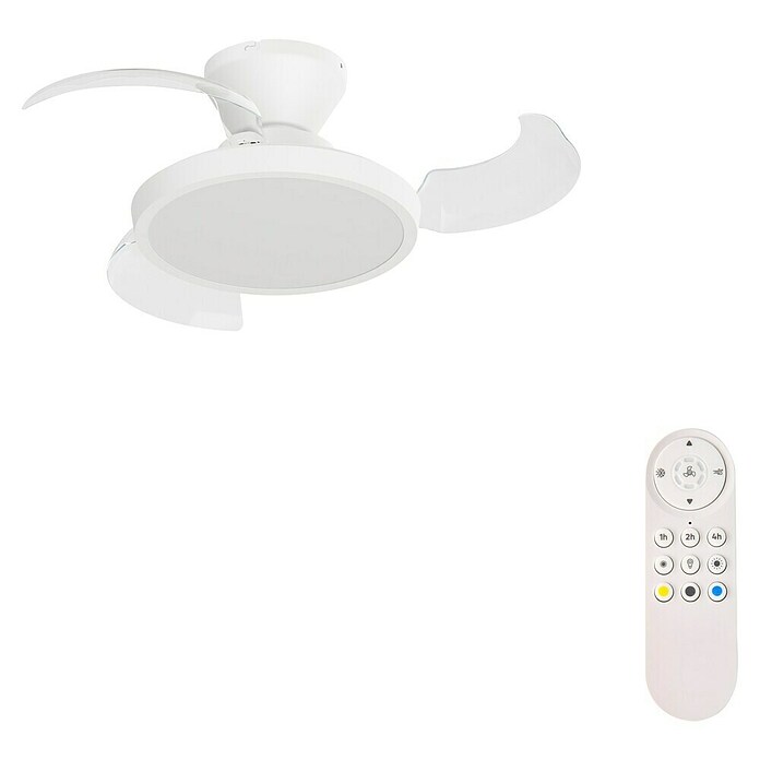 Arte confort Ventilador de techo Nuna XS (Blanco, 71 cm, 30 W, Blanco cálido) | BAUHAUS