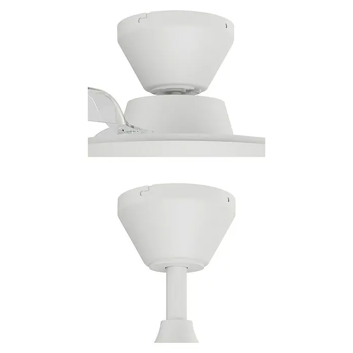Arte confort Ventilador de techo Nuna XS - Blanco, 71 cm, 30 W, Blanco cálido - Ventilador de techo blanco con líneas limpias y diseño minimalista. Asegura una agradable circulación del aire y actúa como un elemento elegante.