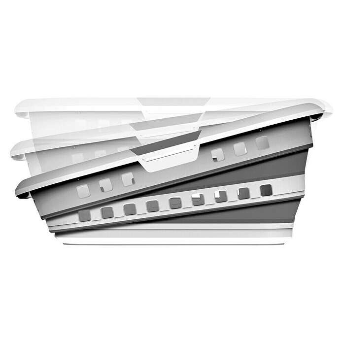 Wäschekorb faltbar (L x B x H: 61,5 x 45 x 27,8 cm, Blau / Grau, 45 l) | BAUHAUS