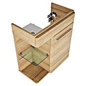Camargue Faro Mini Waschtischunterschrank (29 x 55 x 55 cm, Bewegungsmelder mit LED-Beleuchtung, Berg Eiche)