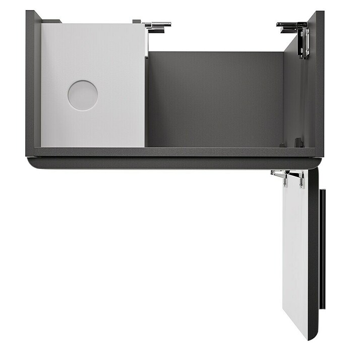 Camargue Faro Mini Waschtischunterschrank (29 x 55 x 55 cm, Bewegungsmelder mit LED-Beleuchtung, Grafit)