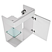 Camargue Faro Mini Waschtischunterschrank (29 x 55 x 55 cm, Bewegungsmelder mit LED-Beleuchtung, Weiß)