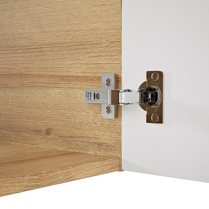Camargue Faro Mini Waschtischunterschrank (29 x 55 x 55 cm, Bewegungsmelder mit LED-Beleuchtung, Berg Eiche)