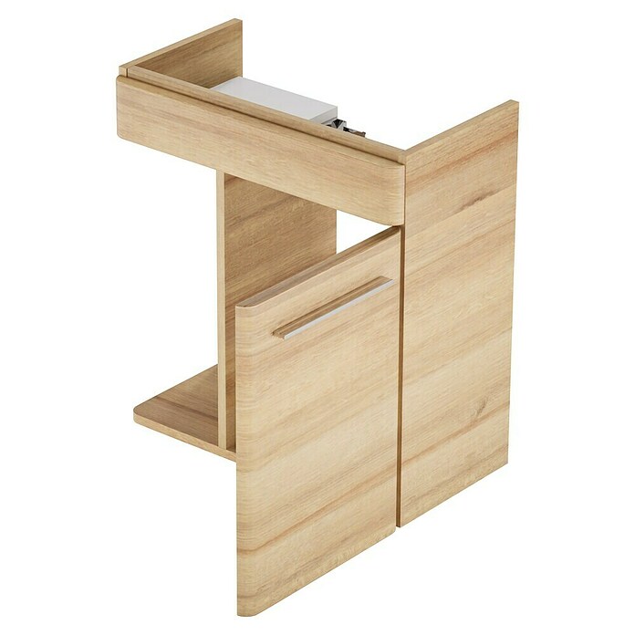 Camargue Faro Mini Waschtischunterschrank (29 x 55 x 55 cm, Bewegungsmelder mit LED-Beleuchtung, Berg Eiche)