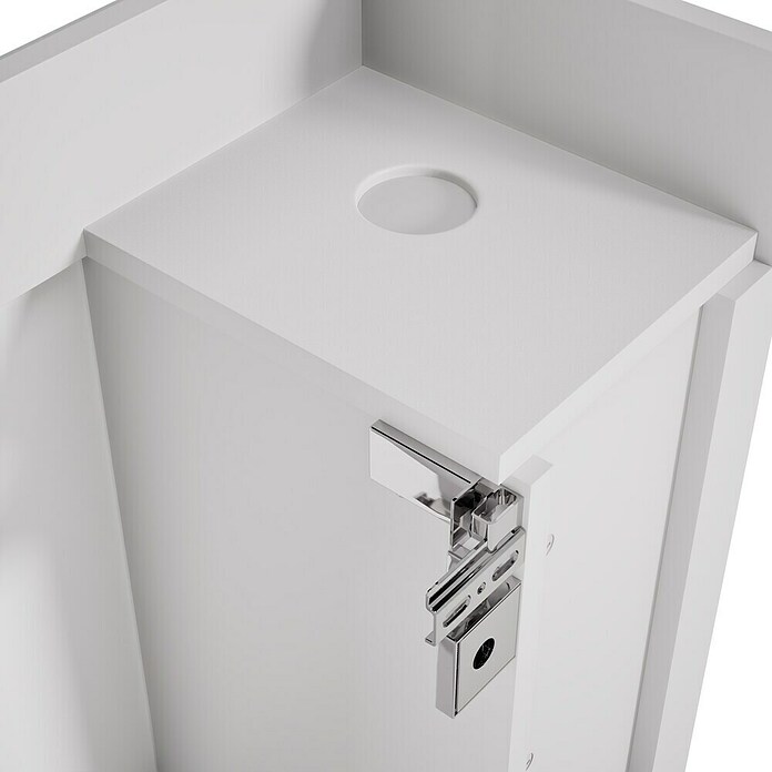 Camargue Faro Mini Waschtischunterschrank (29 x 55 x 55 cm, Bewegungsmelder mit LED-Beleuchtung, Weiß)