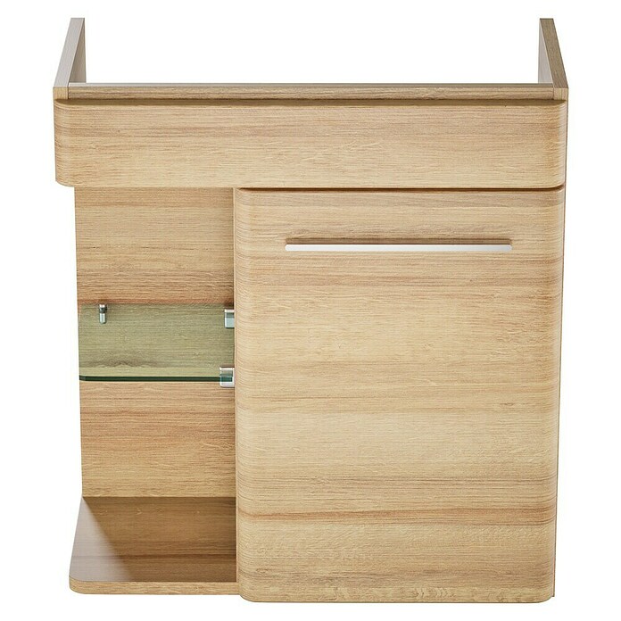Camargue Faro Mini Waschtischunterschrank (29 x 55 x 55 cm, Bewegungsmelder mit LED-Beleuchtung, Berg Eiche)