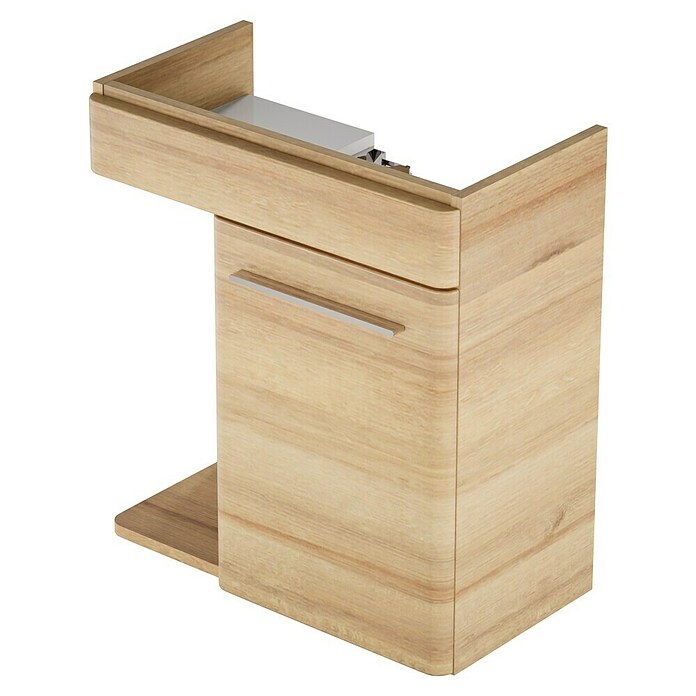 Camargue Faro Mini Waschtischunterschrank (29 x 55 x 55 cm, Bewegungsmelder mit LED-Beleuchtung, Berg Eiche)