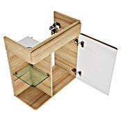 Camargue Faro Mini Waschtischunterschrank (29 x 55 x 55 cm, Bewegungsmelder mit LED-Beleuchtung, Berg Eiche)