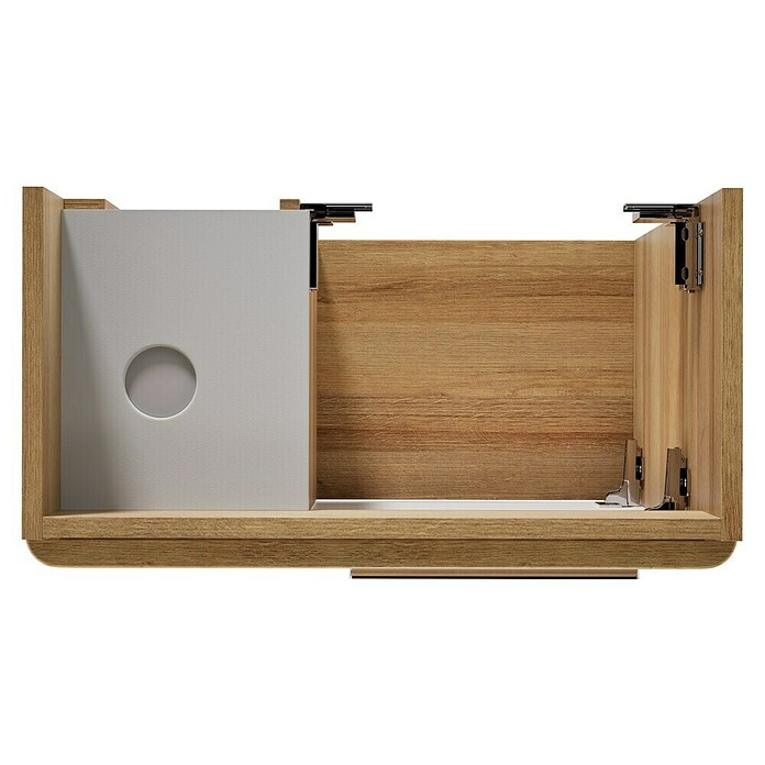 Camargue Faro Mini Waschtischunterschrank (29 x 55 x 55 cm, Bewegungsmelder mit LED-Beleuchtung, Berg Eiche)