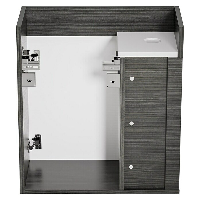 Camargue Faro Mini Waschtischunterschrank (29 x 55 x 55 cm, Bewegungsmelder mit LED-Beleuchtung, Darkoak)