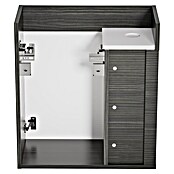 Camargue Faro Mini Waschtischunterschrank (29 x 55 x 55 cm, Bewegungsmelder mit LED-Beleuchtung, Darkoak)