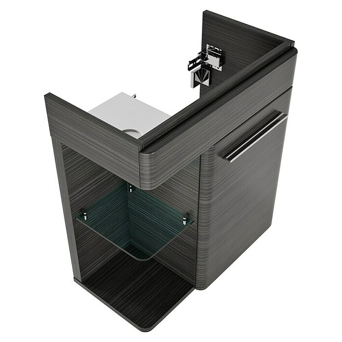Camargue Faro Mini Waschtischunterschrank (29 x 55 x 55 cm, Bewegungsmelder mit LED-Beleuchtung, Darkoak)
