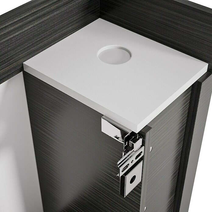Camargue Faro Mini Waschtischunterschrank (29 x 55 x 55 cm, Bewegungsmelder mit LED-Beleuchtung, Darkoak)