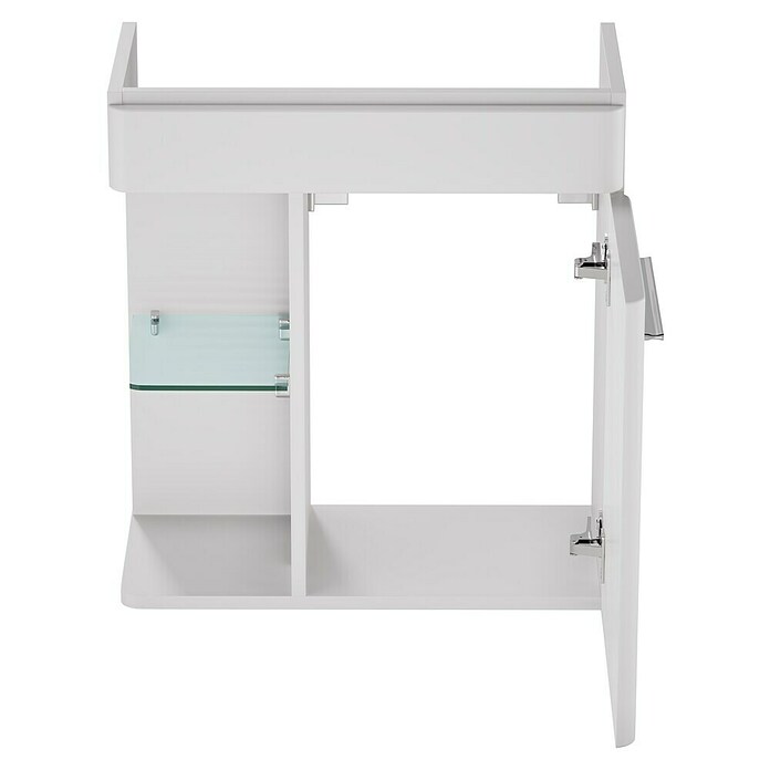 Camargue Faro Mini Waschtischunterschrank (29 x 55 x 55 cm, Bewegungsmelder mit LED-Beleuchtung, Weiß)