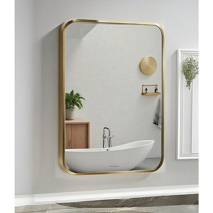 Espejo de pared Ovalado Zen (60 x 100 cm, Oro) | BAUHAUS