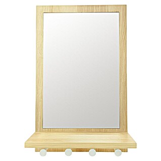 Espejo de pared Perchero Kitty (30 x 48 cm, Natural)