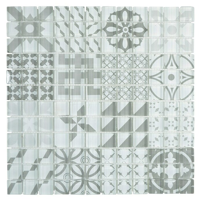 Mosaikfliese Quadrat Crystal XCM 8OP35 (30 x 30 cm, Grau, Glänzend)