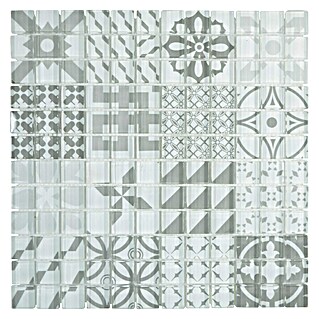 Mozaik pločica Quadrat Crystal XCM 8OP35 (30 x 30 cm, Sive boje, Sjaj)