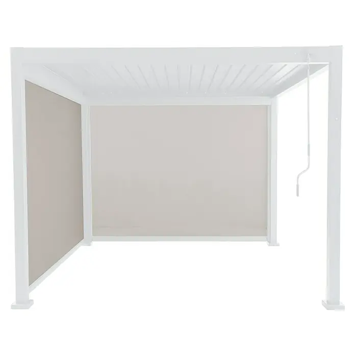 Sunfun Milos Panel lateral - An x Al: 276 x 217 cm, Blanco, Para pérgola con laterales Milos, Profundidad: 8,5 cm - Vista del producto de una pérgola blanca con paredes y un diseño minimalista. Ideal para jardines o terrazas.