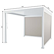 Sunfun Milos Pérgola estándar con laterales (L x An x Al: 294 x 294 x 235 cm, Aluminio, Blanco) | BAUHAUS