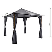Sunfun Techo de repuesto + cortinas laterales Mauricio (An x Pr: 299 x 299 cm, Gris) | BAUHAUS