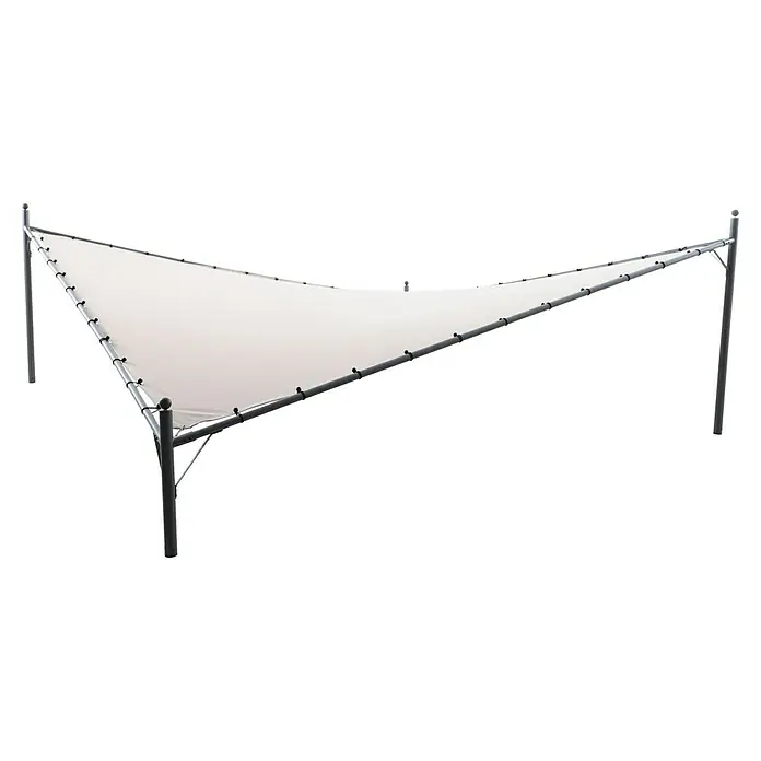 Sunfun Pérgola estándar Nassau - An x Pr: 400 x 400 cm, Color del techo: Taupe, Material del armazón: Acero - Toldo de sombra con marco gris y elementos de fijación que proporciona sombra y protección solar, ideal para exteriores.