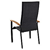 Sunfun Melina Gartensessel (B x T x H: 63 x 68 x 111 cm, Schwarz, Teak/Textilen/Aluminium, Stapelbar) | BAUHAUS