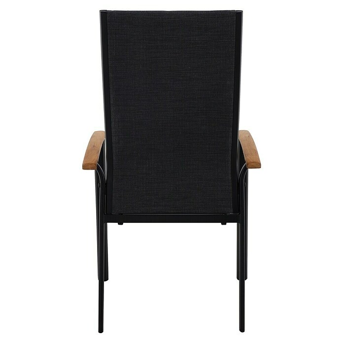 Sunfun Melina Gartensessel (B x T x H: 63 x 68 x 111 cm, Schwarz, Teak/Textilen/Aluminium, Stapelbar) | BAUHAUS