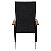 Sunfun Melina Gartensessel (B x T x H: 63 x 68 x 111 cm, Schwarz, Teak/Textilen/Aluminium, Stapelbar) | BAUHAUS