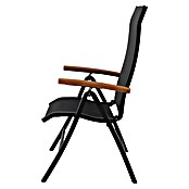 Sunfun Melina Sillón de posiciones (Negro, Teca/Textiline/Aluminio, Respaldo regulable) | BAUHAUS