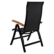 Sunfun Melina Sillón de posiciones (Negro, Teca/Textiline/Aluminio, Respaldo regulable) | BAUHAUS