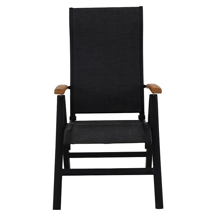 Sunfun Melina Sillón de posiciones (Negro, Teca/Textiline/Aluminio, Respaldo regulable) | BAUHAUS