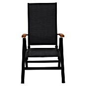 Sunfun Melina Sillón de posiciones (Negro, Teca/Textiline/Aluminio, Respaldo regulable) | BAUHAUS