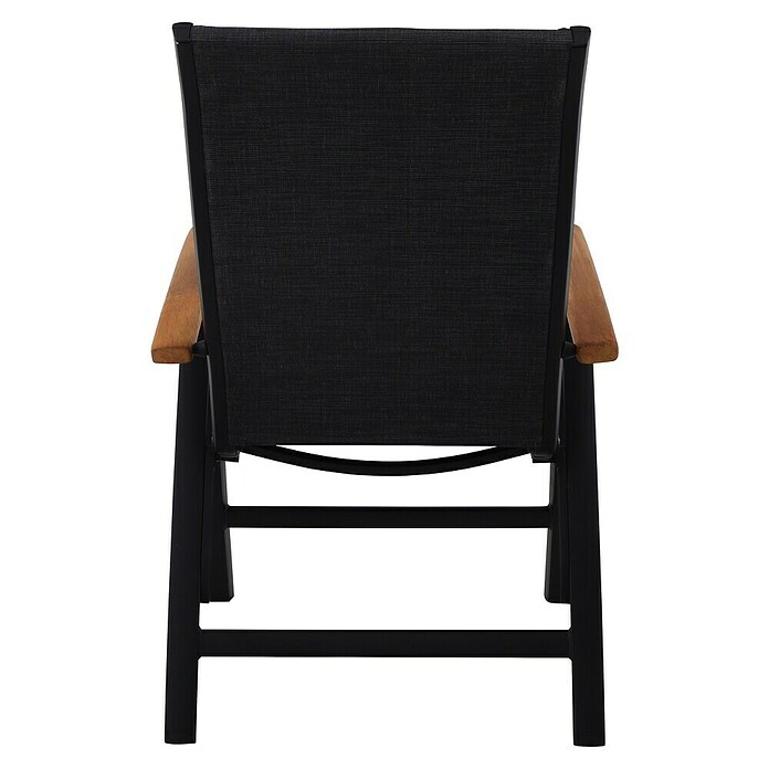 Sunfun Melina Sillón de posiciones (Negro, Teca/Textiline/Aluminio, Respaldo regulable) | BAUHAUS