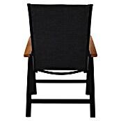 Sunfun Melina Sillón de posiciones (Negro, Teca/Textiline/Aluminio, Respaldo regulable) | BAUHAUS