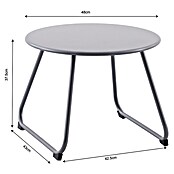 Sunfun Sarah Mesa auxiliar de jardín redonda (Ø x Al: 48 x 37,5 cm, Acero, Antracita) | BAUHAUS